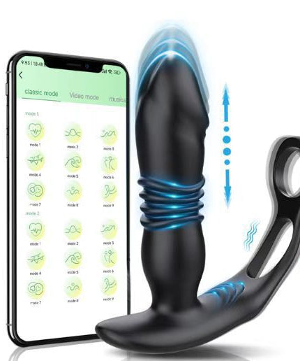 Anal Plug Vibrator Sex Toy Prostate Massager With Double Ring Plug