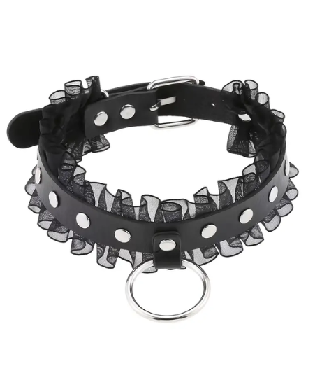 BDSM Set with Lace Collar and Leash