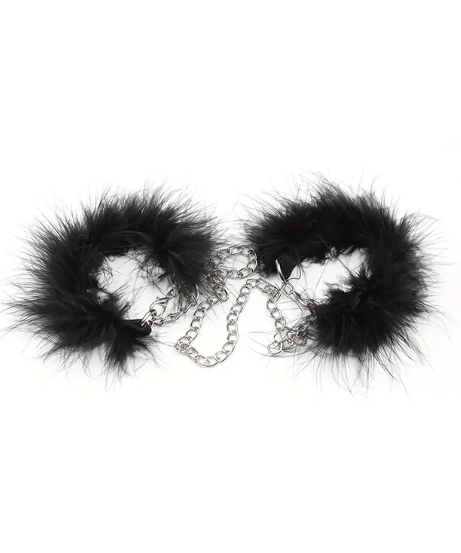 Fur Handcuffs and Metal Connecting Chains