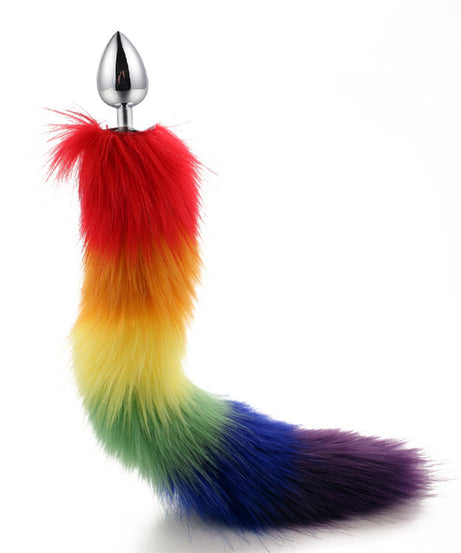 Rainbow Fox Shapeable Metal Tail Plug 18″