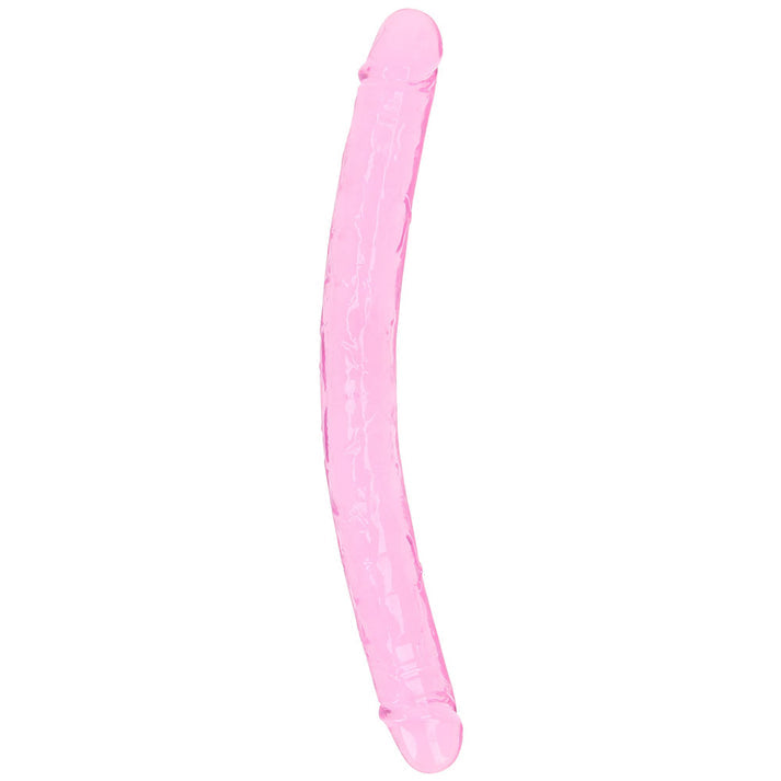 RealRock Crystal Clear Jelly Double Dildo in Pink