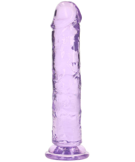 RealRock Crystal Clear Jelly Dildo in Purple